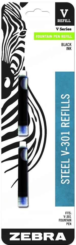 Zebra Pen Steel Fountain Pen Refill, Fits V-301, Black Ink, 0.7mm, 2-Pack Zebra Pen Steel Fountain Pen Refill, Fits V-301, Black Ink, 0.7mm, 2-Pack