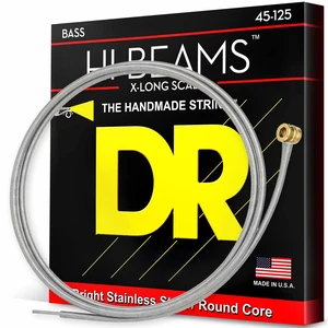 DR Strings HI-BEAMS - Stainless Steel 5-String Bass Guitar Strings X-long Scale, 45-125, Round Core (LMR5-45) DR Strings HI-BEAMS - Stainless Steel 5-String Bass Guitar Strings X-long Scale, 45-125, Round Core (LMR5-45)