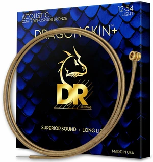 DR Strings Acoustic Guitar Strings | DRAGON SKIN+ Coated Phosphor Bronze | DAP-12 | Superior Sound with Comfortable Feel & Long Life | Light 12-54 (DAP-12) DR Strings Acoustic Guitar Strings | DRAGON SKIN+ Coated Phosphor Bronze | DAP-12 | Superior Sound with Comfortable Feel & Long Life | Light 12-54 (DAP-12)