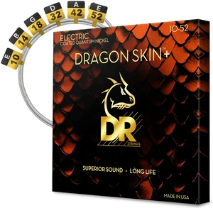 DR Strings Electric Guitar Strings | DRAGON SKIN+ Coated Quantum Nickel | DEQ-10/52 | Superior Sound with Comfortable Feel & Long Life | Medium to Heavy 10-52 (DEQ-10/52) DR Strings Electric Guitar Strings | DRAGON SKIN+ Coated Quantum Nickel | DEQ-10/52 | Superior Sound with Comfortable Feel & Long Life | Medium to Heavy 10-52 (DEQ-10/52)