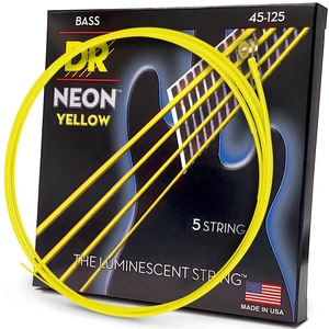 DR Strings HI-DEF NEON Bass Guitar Strings (NYB5-45) DR Strings HI-DEF NEON Bass Guitar Strings (NYB5-45)