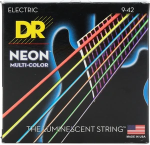 DR Strings NMCE-9 Hi-Def Neon Multi-Color K3 Coated Electric Guitar Strings - .009-.042 Light DR Strings NMCE-9 Hi-Def Neon Multi-Color K3 Coated Electric Guitar Strings - .009-.042 Light