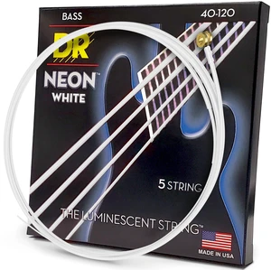 DR NWB5-40 Neon White Bass Guitar Strings 40-120; 5-string set (NWB5-40) DR NWB5-40 Neon White Bass Guitar Strings 40-120; 5-string set (NWB5-40)