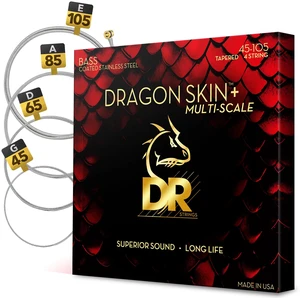 DR Strings Bass Guitar Strings | DRAGON SKIN+ Coated Stainless Steel | DBSM-45 | Superior Sound with Comfortable Feel & Long Life | Multi-Scale Medium 45-105 (DBSM-45) DR Strings Bass Guitar Strings | DRAGON SKIN+ Coated Stainless Steel | DBSM-45 | Superior Sound with Comfortable Feel & Long Life | Multi-Scale Medium 45-105 (DBSM-45)