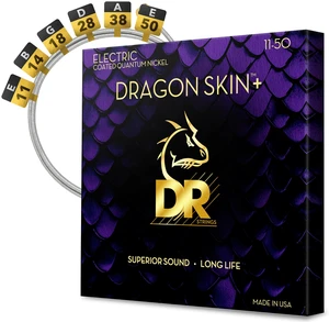DR Strings Dragon Skin+ Quantum Nickel Coated Electric Guitar Strings - Heavy .011-.050 DR Strings Dragon Skin+ Quantum Nickel Coated Electric Guitar Strings - Heavy .011-.050
