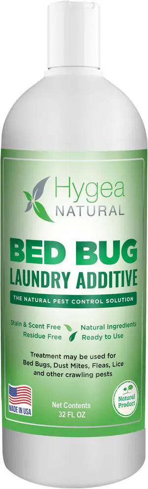 Bed Bugs and Mites Laundry Additive by Hygea Natural - Odorless, Non Toxic, Safe for children and pets- use on all laundry safe items