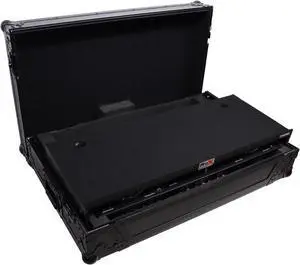 Fits Pioneer DDJ-FLX10 Case BLACK ON BLACK w/ Sliding Laptop Shelf & Wheels