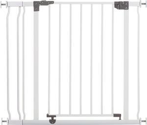 Dreambaby Liberty Walk Thru Baby Safety Gate Set  with 35inch Extension Panel  Fits 295365inch Openings  Pressure Mounted Security Gates  Model L776  White