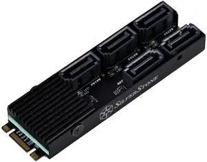 Silverstone Technology ECS07 5-Port SATA Gen3 6Gbps Non-RAID M.2 PCIe Storage Expansion Card, SST-ECS07 Silverstone Technology ECS07 5-Port SATA Gen3 6Gbps Non-RAID M.2 PCIe Storage Expansion Card, SST-ECS07