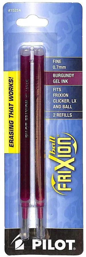PILOT FriXion Gel Ink Refills For Clicker, LX & Ball Pens, Fine Point (0.7mm), Burgundy Ink, 2-Pack (15214) PILOT FriXion Gel Ink Refills For Clicker, LX & Ball Pens, Fine Point (0.7mm), Burgundy Ink, 2-Pack (15214)