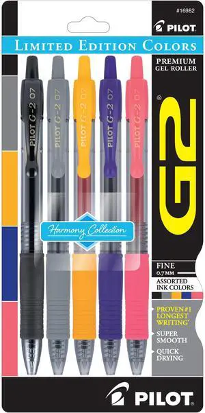 PILOT G2 Harmony Ink Collection Limited Edition Retractable Gel Pens, 0.7mm, Fine Point, Assorted Ink, 5-Pack PILOT G2 Harmony Ink Collection Limited Edition Retractable Gel Pens, 0.7mm, Fine Point, Assorted Ink, 5-Pack