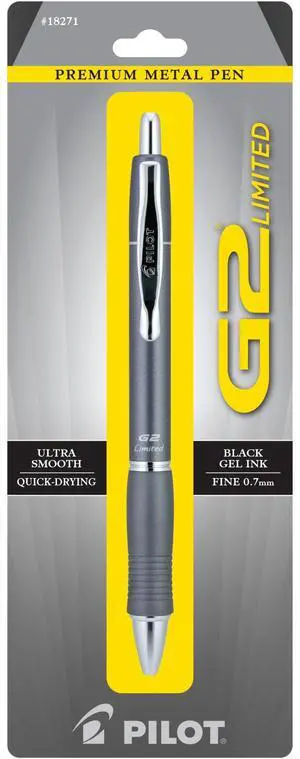 Pilot G2 Limited Premium Metal Gel Pen, Fine Point, 0.7 mm, Assorted Barrel Color, Black Ink Pilot G2 Limited Premium Metal Gel Pen, Fine Point, 0.7 mm, Assorted Barrel Color, Black Ink