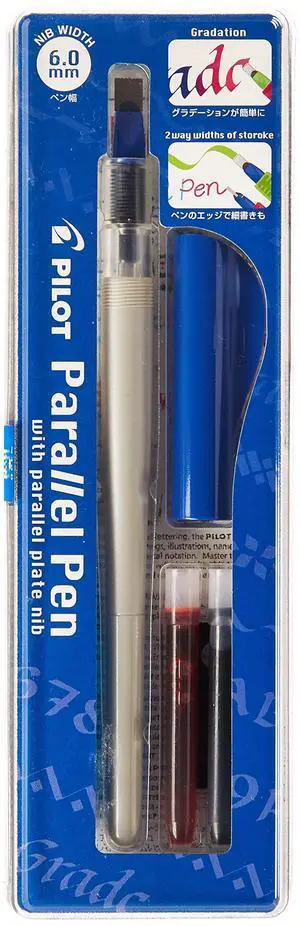 PILOT Parallel Calligraphy Pen Set, 6.0mm Nib with Black and Red Ink Cartridges (90053) PILOT Parallel Calligraphy Pen Set, 6.0mm Nib with Black and Red Ink Cartridges (90053)