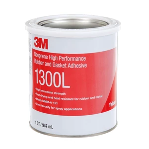 3M Neoprene High Performance Rubber and Gasket Adhesive 1300L, Yellow, 1 Quart Can - Excellent Heat and Water Resistance 3M Neoprene High Performance Rubber and Gasket Adhesive 1300L, Yellow, 1 Quart Can - Excellent Heat and Water Resistance
