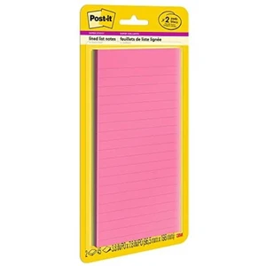 Post-it Super Sticky Notes, 3 in. x 8 in., Energy Boost Collection 2 Pads/Pack, 45 Sheets/Pad Lined, Recyclable, Assorted Colors Post-it Super Sticky Notes, 3 in. x 8 in., Energy Boost Collection 2 Pads/Pack, 45 Sheets/Pad Lined, Recyclable, Assorted Colors