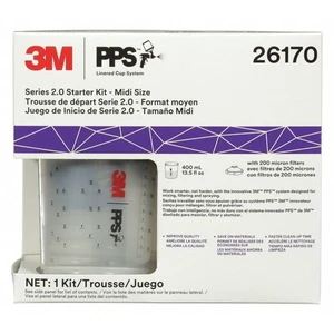 3M PPS 2.0 Paint Spray Gun System Starter Kit 26170 | 13.5 oz, 200-micron Filter; 6 Disposable Lids and Liners; 16 Sealing Plugs; Use w/ Paint Gun for Cars, Furniture, Home 3M PPS 2.0 Paint Spray Gun System Starter Kit 26170 | 13.5 oz, 200-micron Filter; 6 Disposable Lids and Liners; 16 Sealing Plugs; Use w/ Paint Gun for Cars, Furniture, Home
