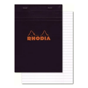 Rhodia Notepad, No12 A7+, Lined - Black Rhodia Notepad, No12 A7+, Lined - Black