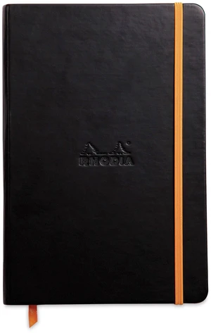 RHODIA 118742C - Black Rigid Notebook - A5 - Lined - 192 pages - Ivory Clairefontaine Paper 90 g/m - Bookmark, Elastic Closure - Faux Leather Cover - Rhodiarama Collection RHODIA 118742C - Black Rigid Notebook - A5 - Lined - 192 pages - Ivory Clairefontaine Paper 90 g/m - Bookmark, Elastic Closure - Faux Leather Cover - Rhodiarama Collection