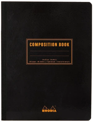 Rhodia Classic Composition Book, B5, Lined, 80 Sheets - Black (119249C) Rhodia Classic Composition Book, B5, Lined, 80 Sheets - Black (119249C)