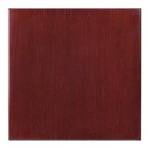 24'' Square High-Gloss Mahogany Resin Table Top with 2'' Thick Drop-Lip