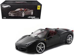 Ferrari 458 Italia Spider Matt Black Elite Edition 1/18 Diecast Car Model by Hotwheels