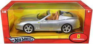 Hot wheels J2873s Ferrari Super America Diecast Model Silver 1-18 Diecast Model Car