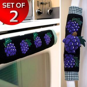Kitchen Appliance Oven Refridgerator Handle Door Covers - Set of 2 - Grape