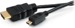 C2G 50616 C2G 1ft High Speed HDMI to HDMI Micro Cable with Ethernet - HDMI/Micro HDMI for Audio/Video Device - 10 ft - 1 x HDMI Male Digital Audio/Video - 1 x HDMI (Micro Type D) Male Digital