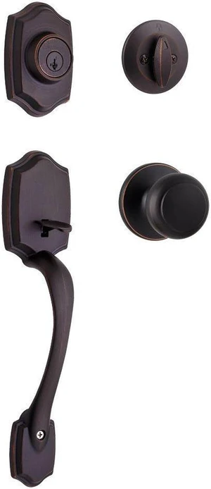 Kwikset feat. SmartKey Belleview 1 Cylinder Handleset w/ Cove Knob, Venetian Bronze 687BWXCV 11P SMT CP Kwikset feat. SmartKey Belleview 1 Cylinder Handleset w/ Cove Knob, Venetian Bronze 687BWXCV 11P SMT CP