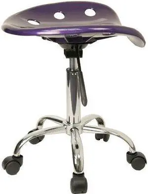 Vibrant Violet Tractor Seat and Chrome Stool