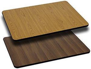 24'' x 42'' Rectangular Table Top with Natural or Walnut Reversible Laminate Top