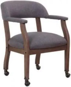 Boss Modern Captain's Chair in Slate Grade Commercial Grade Linen