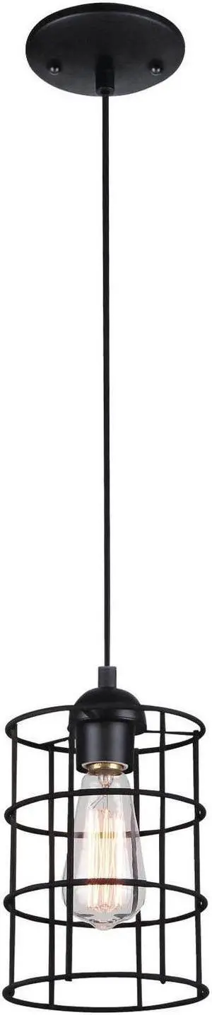 Westinghouse 61006 - 1 Light Oil Rubbed Bronze with Metal Cage Shade Light Fixture (1Lt Mini Pend ORB with Cage Sh)