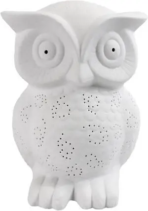 Simple Designs Porcelain Wise Owl Shaped Animal Light Table Lamp