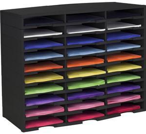 Storex 61419U01C 30-Compartment Literature Organizer, Black