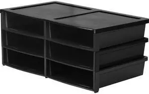 Quick Stack Literature Sorter, 6 Compartments, Black