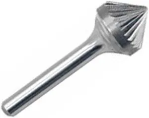Drill America DUL Series Solid Carbide Bur, Double Cut, SK9 90 Degrees Angle, 1/4" Shank, 1" Head Diameter, 1/2" Cutting Length (Pack of 1)
