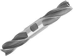 Drill America DWCF Series High-Speed Steel End Mill, Polished Finish, 4 Flute, Square End, 1" Cutting Length, 27/64" Cutting Diameter, 4-1/8" Length, 1/2" Shank (Pack of 1)