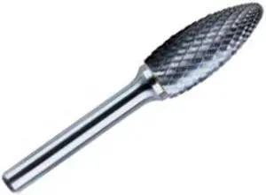 Drill America DUL Series Solid Carbide Bur, Double Cut, SH7 Flame, 1/4" Shank, 3/4" Head Diameter, 1-5/8" Cutting Length (Pack of 1)