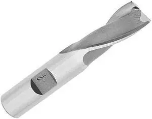 Drill America DWCTXL Series Cobalt Steel End Mill, Polished Finish, 2 Flute, Square End, 13/16" Cutting Length, 7/16" Cutting Diameter, 2-1/2" Length, 3/8" Shank (Pack of 1)