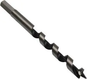 Drill America DMS73-1020 Carbon Steel Ship Auger Bit, Polished Finish, Spiral Flute, 1/2" Size, 18" Length (Pack of 1)