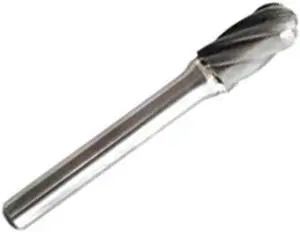 Drill America DUL Series Solid Carbide Bur, Double Cut, SB3NF Cylindrical - Flat End, 1/4" Shank, 3/8" Head Diameter, 3/4" Cutting Length (Pack of 1)
