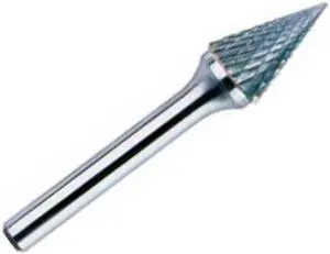 Drill America DUL Series Solid Carbide Bur, Double Cut, SM2 Cone - Pointed End, 1/4" Shank, 1/4" Head Diameter, 3/4" Cutting Length (Pack of 1)