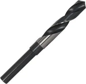 Drill America D/ARSD Series High-Speed Steel Premium Quality Reduced-Shank Drill Bit, Black Oxide Finish, Round Shank, Spiral Flute, 118 Degrees Conventional Point, 1-25/64" Size (Pack of 1)