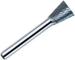 Drill America DUL Series Solid Carbide Bur, Double Cut, SN7 Inverted Cone, 1/4" Shank, 3/4" Head Diameter, 5/8" Cutting Length (Pack of 1)