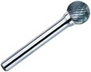 Drill America DUL Series Solid Carbide Bur, Double Cut, SD2 Ball End, 1/4" Shank, 5/16" Head Diameter, 1/4" Cutting Length (Pack of 1)