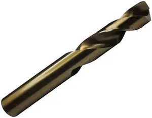 Drill America D/ASTCO Series Cobalt Steel Screw Machine Length Drill Bit, Gold Oxide Finish, Round Shank, Spiral Flute, 135 Degrees Split Point, 41/64" Size (Pack of 1)