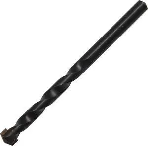 Drill America DAM Series Carbide-Tipped Masonry Drill Bit, Black Oxide Finish, 3/8" Round Shank, Spiral Flute, 118 Degrees Conventional Point, 1/2" Size, 30" Length (Pack of 1)