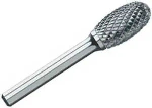 Drill America DUL Series Solid Carbide Bur, Double Cut, SE5 Oval, 1/4" Shank, 1/2" Head Diameter, 7/8" Cutting Length (Pack of 1)