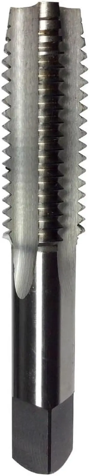 Drill America DWT Series Qualtech High-Speed Steel Left Hand Threading Tap, Uncoated (Bright) Finish, Round with Square End Shank, Taper Chamfer, 1"-14 Size (Pack of 1)